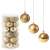 Springos zlatni ukrasi za božićno drvce u pakiranju i obješeni