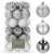 Set of 30 silver Christmas tree ornaments, 6 cm, Springos