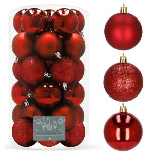 Bombki choinkowe Springos 6 cm 30 sztuk - czerwone