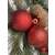 Springos 6 cm red Christmas tree baubles, 3 different finishes: matte, shiny, and glitter.