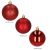 Springos 6cm red Christmas baubles in matte, glitter, and shiny finishes