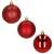Set of 3 red Christmas tree baubles, 6 cm, Springos