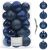 Springos 20-piece dark navy blue Christmas ornament set with ties
