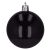 Close-up of a glossy black Springos Christmas ornament