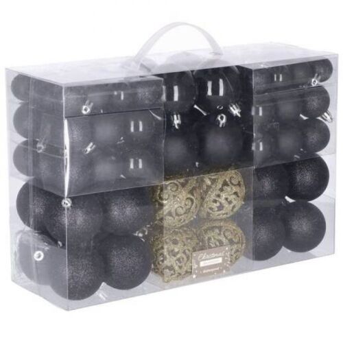 Springos Christmas tree baubles - black/gold 134472151