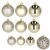 Springos gold Weihnachtsbaumkugel Set, verschiedene Oberflächen