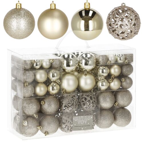 Springos gold Christmas ornament set with packaging