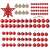 Springos Christbaumschmuck-Set, 101 Stück, rot und gold