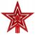 Springos red glitter Christmas tree star topper