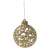 Gold Christmas tree ornament, glitter, 6cm, with swirls