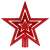 Red Christmas tree topper, star, glitter