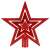 Red Christmas tree topper, star, glitter