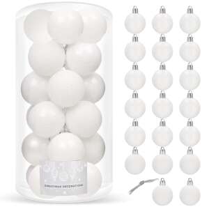 Zestaw 20 białych ozdób choinkowych, 4 cm, Springos - Boże Narodzenie
