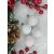 Springos white Christmas ornaments, matte and glitter finish