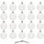 Set of 20 white Christmas tree ornaments with silver string