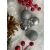 Globuri argintii de Crăciun Ca0095 cu con de pin și fructe de pădure, decorațiuni festive