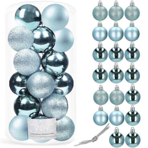 Ca0095 Light Blue Christmas Ornaments in Packaging and Set