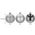 Ca0095 Silver Christmas Baubles Set, 4cm diameter, glitter, matte, and shiny ornaments, size information