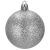 Ca0095 Silver Christmas Ornament, glitter finish, single bauble
