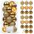 Set of 20 gold Christmas tree ornaments, 4 cm, Springos