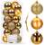 Set of 20 gold Christmas tree ornaments, 4 cm, Springos