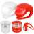Springos LED bicycle light set, multiple views of red and white bike lights