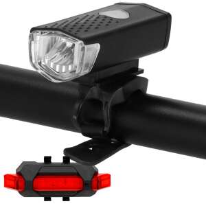 Zestaw przedniej i tylnej lampki rowerowej Springos, ładowany przez USB, wodoodporny - Oświetlenie rowerowe