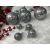Assorted sizes of Springos pearl gray Christmas ornaments