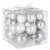 Set of silver Christmas tree baubles, Springos