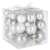 Set of silver Christmas tree baubles, Springos
