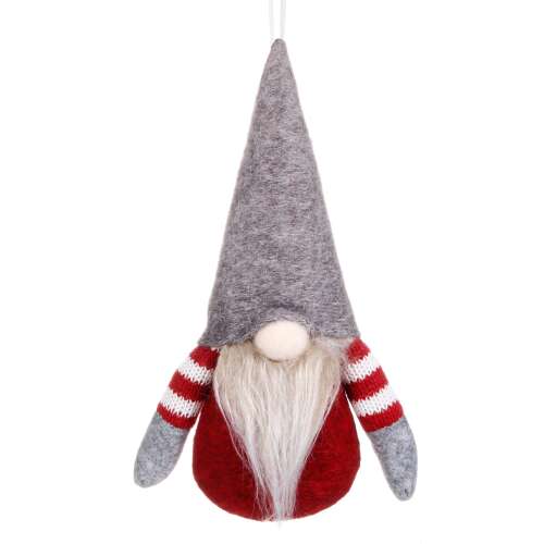 Springos Świąteczny elf 20cm #czerwono-szary