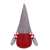 Widok z tyłu ozdoby choinkowej gnom Springos, czerwona i szara