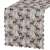 Springos table runner with a grey and white Christmas tree and snowflake pattern with brown reindeer, 35.5 cm wide, 186 cm long