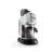 DeLonghi Dedica KG 521.M coffee grinder side view, showing bean hopper, grinder, and ground coffee container