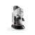 DeLonghi Dedica KG 521.M coffee grinder side view, showing bean hopper, grinder, and ground coffee container