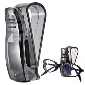 Car sunglasses holder clip for sun visor, showing how to use it - Car Organizer
