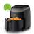 Ufesa Jaguar Air Fryer, 3.5L, with food, black