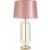 PINK KRISTA II Tischlampe mit goldenem Fuß und rosa Schirm