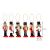 Springos Nutcracker Christmas Ornaments with dimensions, set of 6 wooden decorations