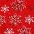 Red and white snowflake pattern on fabric