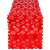 Springos red and white snowflake table runner, side view