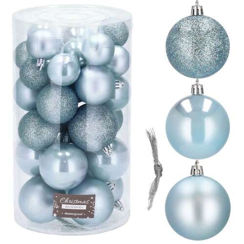 Springos Christmas Tree Balls 30 pcs - light blue