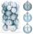 Set od 30 svijetlo plavih božićnih kugli, 4, 5 i 6 cm, Springos