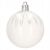 White and silver glitter Springos Christmas ball ornament