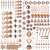 Springos 152-piece rose gold and white Christmas ornament set, various shapes