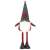 Коледна декорация Springos, гном, червен и сив, 67 см височина, със сърце на шапката