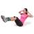 Woman using Springos 1kg ankle weights for core workout