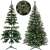 Springos 150 cm artificial Christmas tree with snow-frosted tips and pine cones, disassembled parts and stand