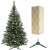Springos 150 cm artificial Christmas tree with snow-frosted tips and pine cones, stand and packaging