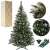 Springos Snow Flocked Christmas Tree with Cones, Packaging and Stand Components